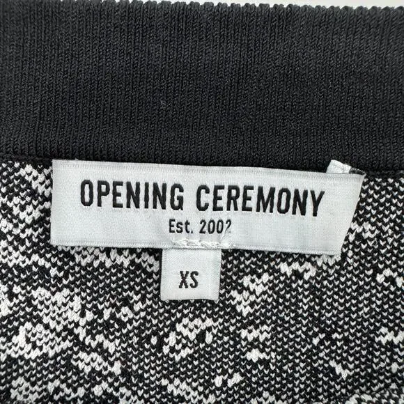 Opening Ceremony Women’s Size XS Black and White Print Knit Stretch Pencil Skirt - Picture 2 of 5